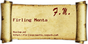 Firling Menta névjegykártya